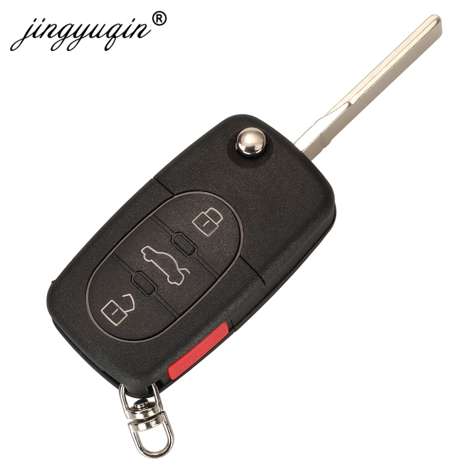 jingyuqin 4 Buttons Remote Car Key Fob 1J0959753F 315Mhz For VW Jetta Passat Beetle Golf 1997-2001 ID48 Chip 3+Panic Car key