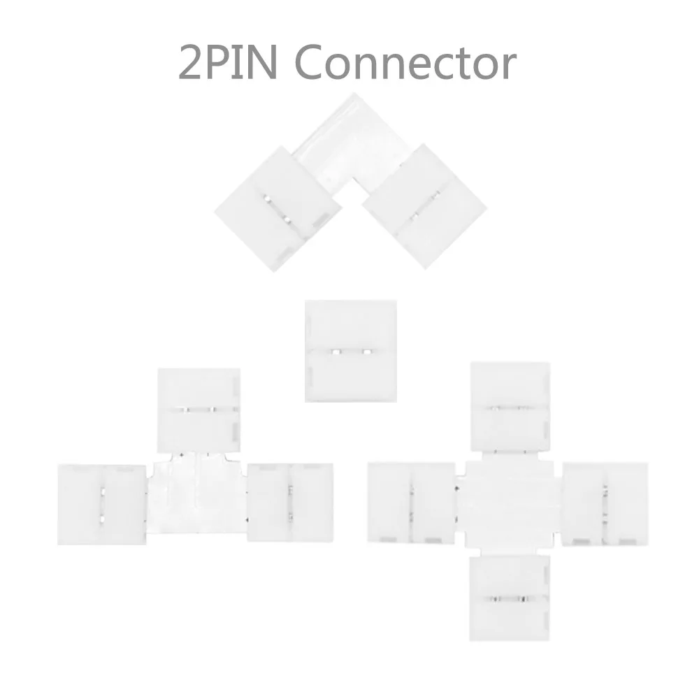 Led ConnectorWS2812B WS2815 Free Soldering Led Connector For 10mm RGB Led Strip Light,2/3/4/5PIN L/T/X Shape Corner Connector