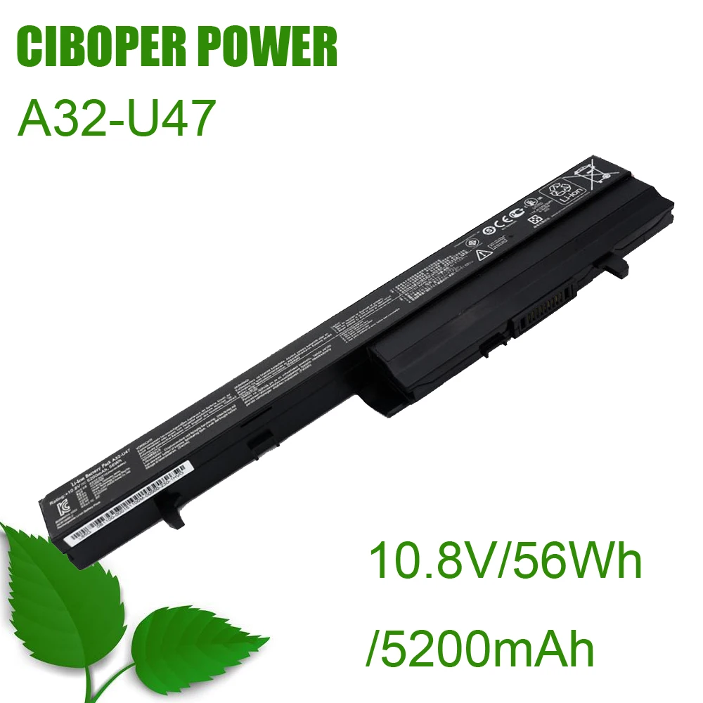 CP Genuine Laptop Battery A32-U47 10.8V/56Wh/5200mAh For U47 U47A U47C U47V U47VC Q400 Q400A Q400C R404 A41-U47 A42-U47 Q400A