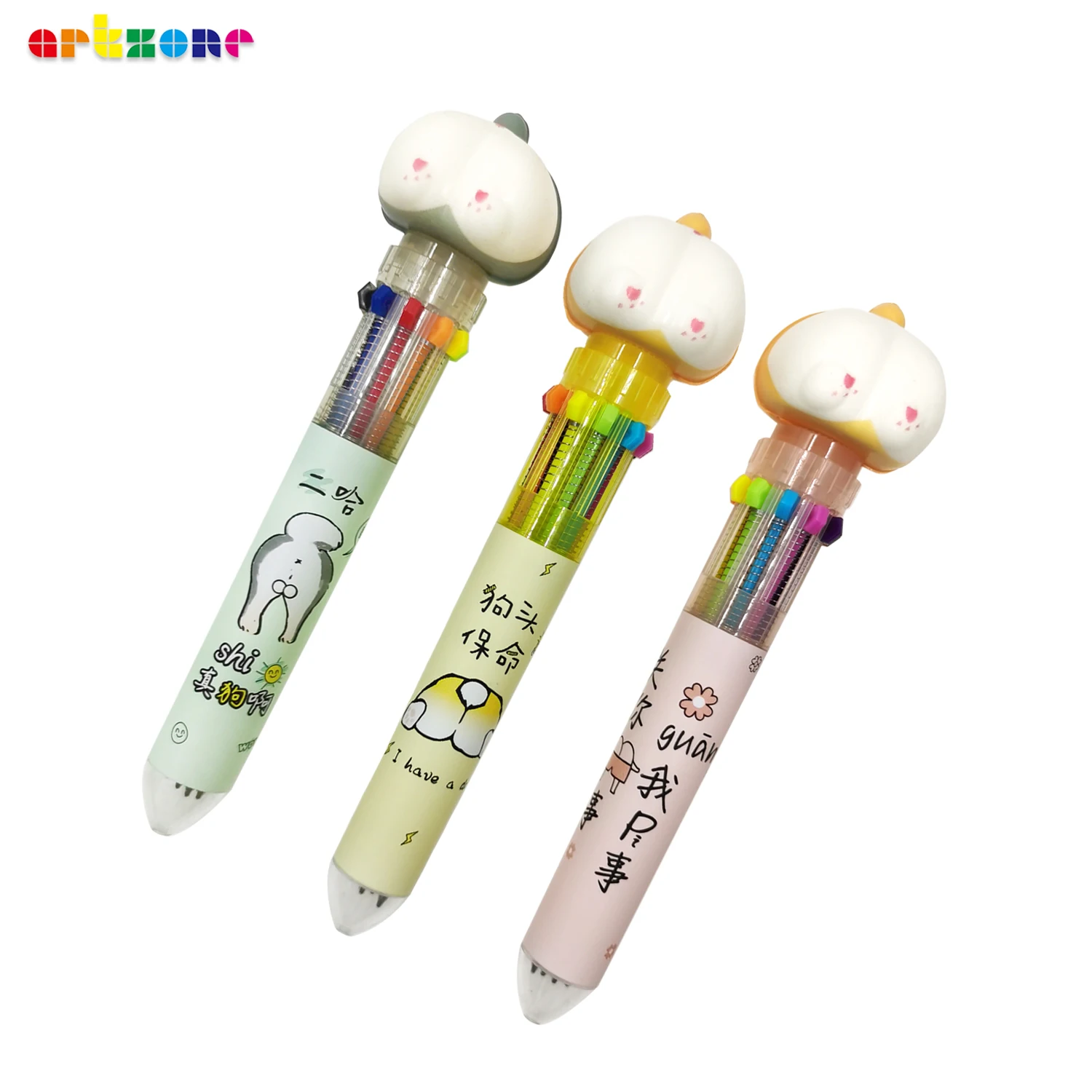 10 Colors Ballpoint Pen Super Soft Cartoon Butt Head Multicolor Pen Cute Kawaii School Gift Stationery for Boys and Girls