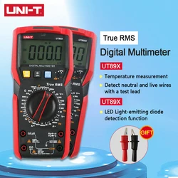 UNI-T jednostka UT89X UT89XD Mini ręczny multimetr cyfrowy woltomierz AC DC pojemność Tester rezystancji True RMS NCV 20A prąd