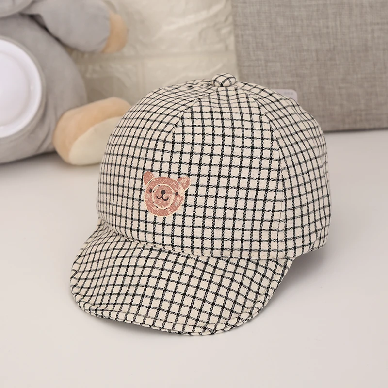 Spring Newest Baby Girl Boy Baseball Cap Summer Newborn Cotton Beret Hats Cartoon Striped Bear Toddler Infant Snapback Hat