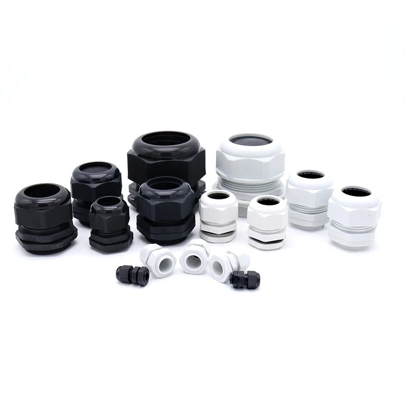 10PCS G1/2 Cable Gland Nylon Waterproof Joint IP68 Plastic Black Seal 0.5 Inch Joint G3/8 G1/4 Cable Gland G1 G2 G1-1/4 Joint