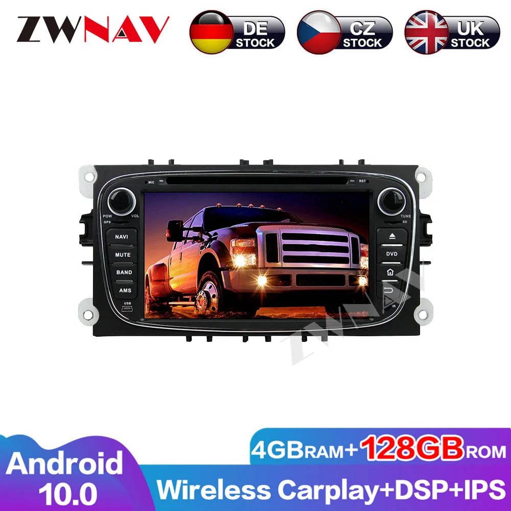 4+128GB Android 10  screen Car Multimedia DVD Player for Ford black Mondeo 2008-2011 GPS Navi Auto Audio Radio Stereo Head unit