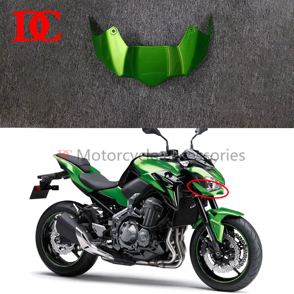 

Motorcycle Upper Lower Front Headlight Cover Injection Head Lamp Fairing Beak Cowl for 2017 2018 2019 Kawasaki Z900 Accessories