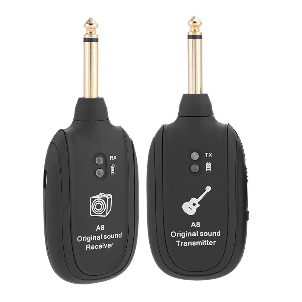 

Guitar Wireless System Electric Guitar Transmitter Receiver For Guitar Bass Built-In Rechargeable Battery A8 UHF Wireless Guitar