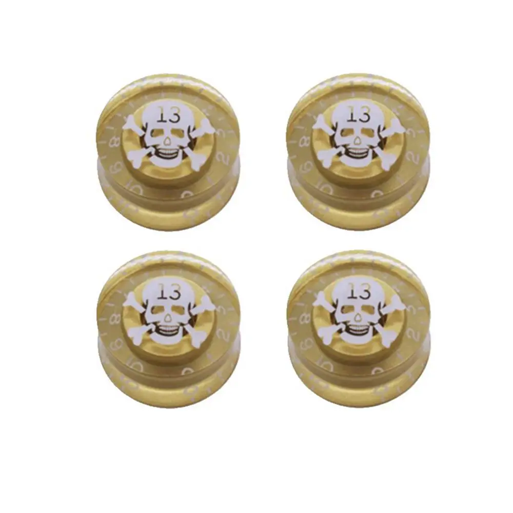 4 Pcs Skull Electric Guitar Knobs Guitar Speed Control Volume Tone Knobs Potentiometer Knob for LP SG TL ST Style Guitar