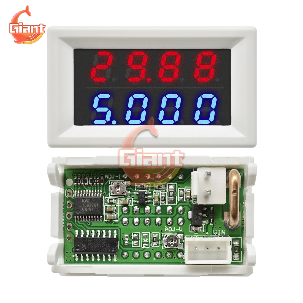 Dual LED Display Digital Voltmeter Ammeter DC 100V 200V 10A Voltage Current Meter Panel Amp Volt Tester Detector 4 Bits 5 Wires