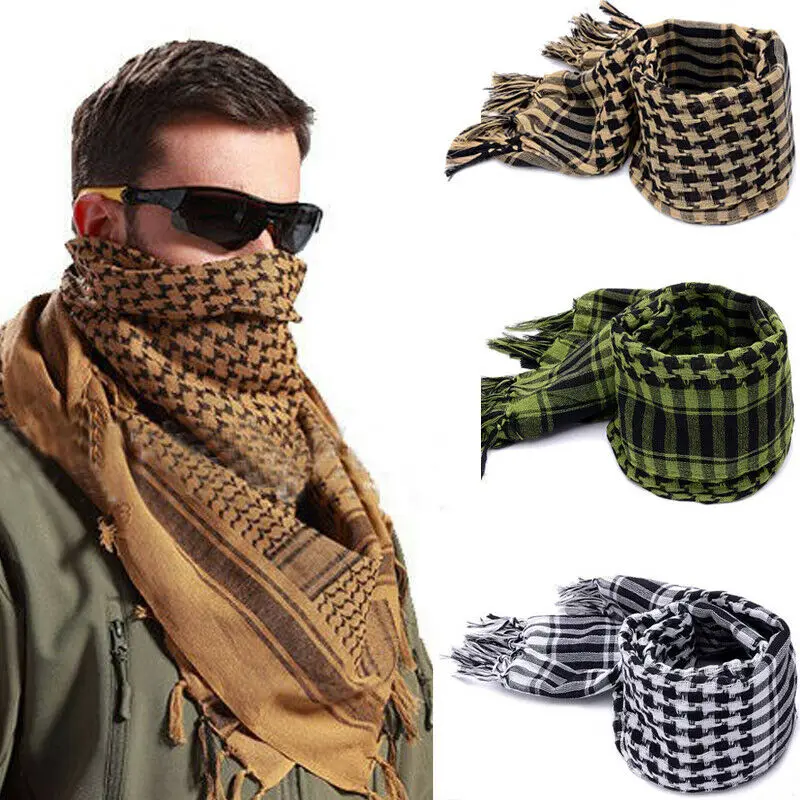 Fashion Men Lightweight Square Outdoor Shawl Military Arab Tactical Desert Army Arafat Scarf 2020 New Arab Army Woven Veil Wrap