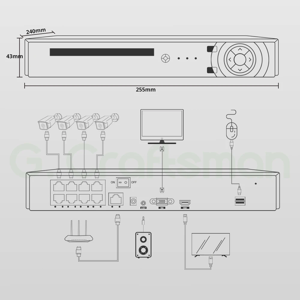 Go 4K 8ch POE NVR Support 16ch 4K Network Video Recorder H.265+ Onvif 1 HDD 24/7 Recording IP Camera Onvif P2P System ICSee