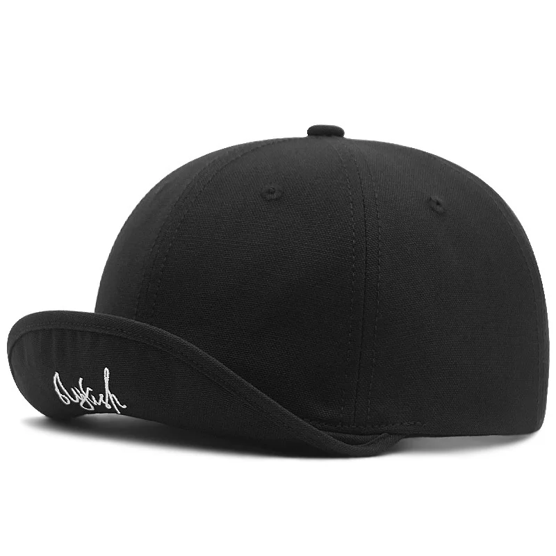 Large Head Up-turn Peak Snapback Hat Man Woman 5CM Short Brim Baseball Cap 56-60cm 60-65cm