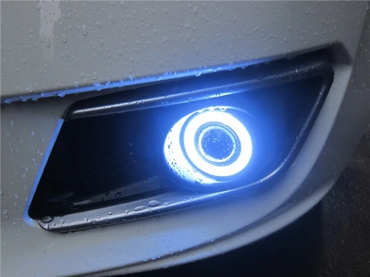 LED DRL daytime running light COB angel eye, projector lens fog lamp with cover for Suzuki Swifts 2013, 2 pcs