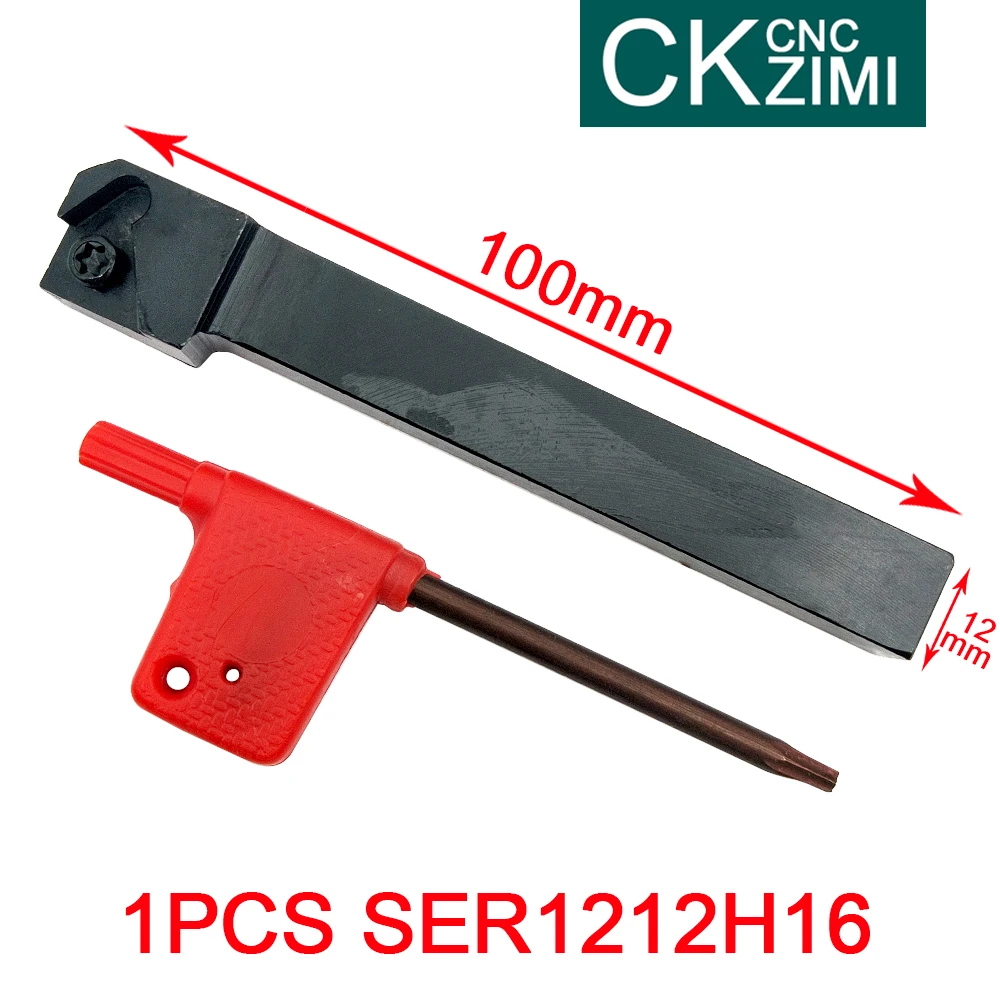 SER1212H16 CNC + 10PCS 16ER AG60 คาร์ไบด์แทรกเครื่องกลึงโลหะภายนอกหมุนเครื่องมือ Holder Thread Turning เครื่องมือ