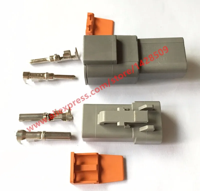 20 Sets Deutsch DTP Gray 2 Pin Male Female Waterproof Electrical Auto Connector DTP06-2S DTP04-2P