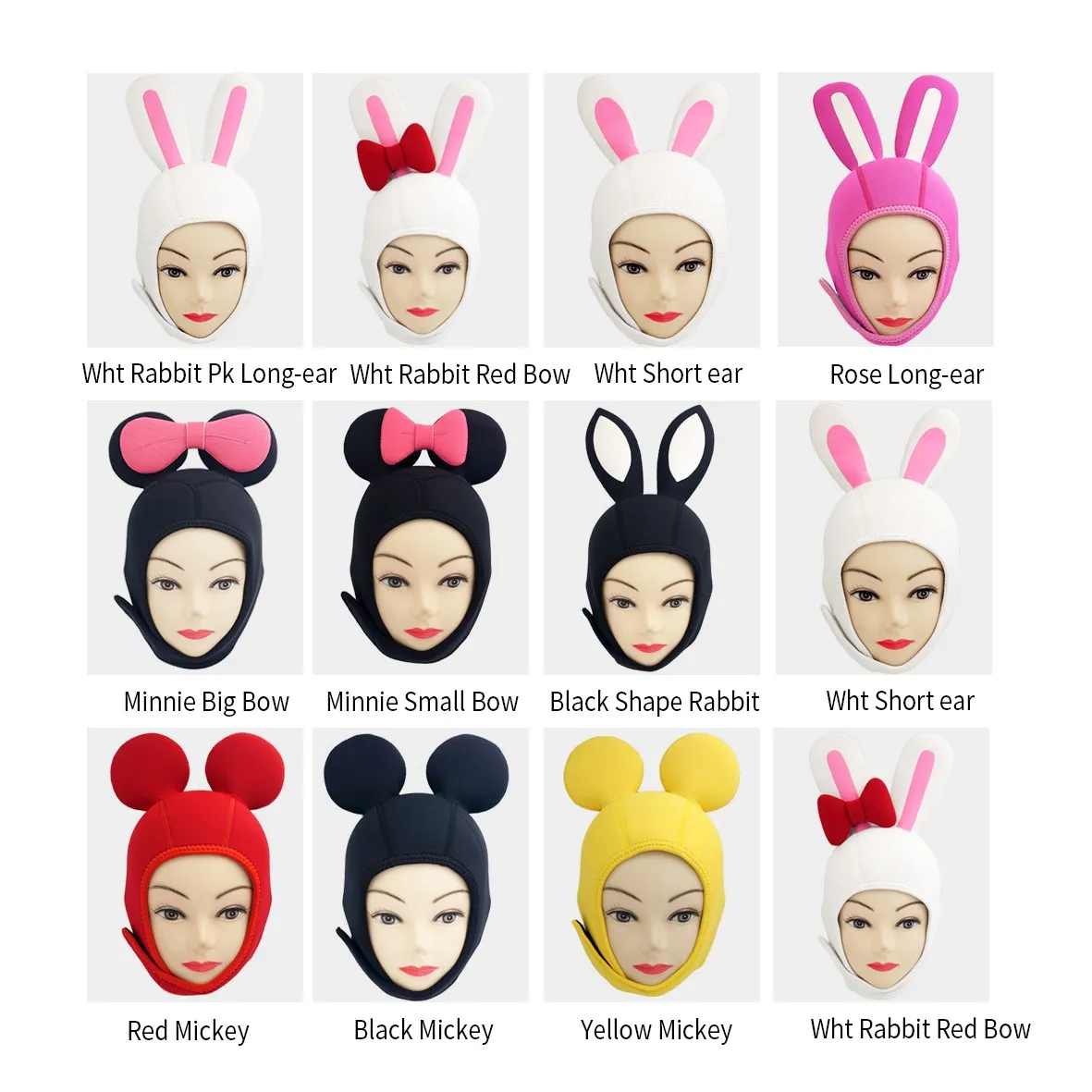 TOOKE 3mm Warm Neoprene Diving  Cartoon Hood 2mm HeadBand  Scuba Helmet Hat  Divers Cap Animal Custom Diving Hood Cute