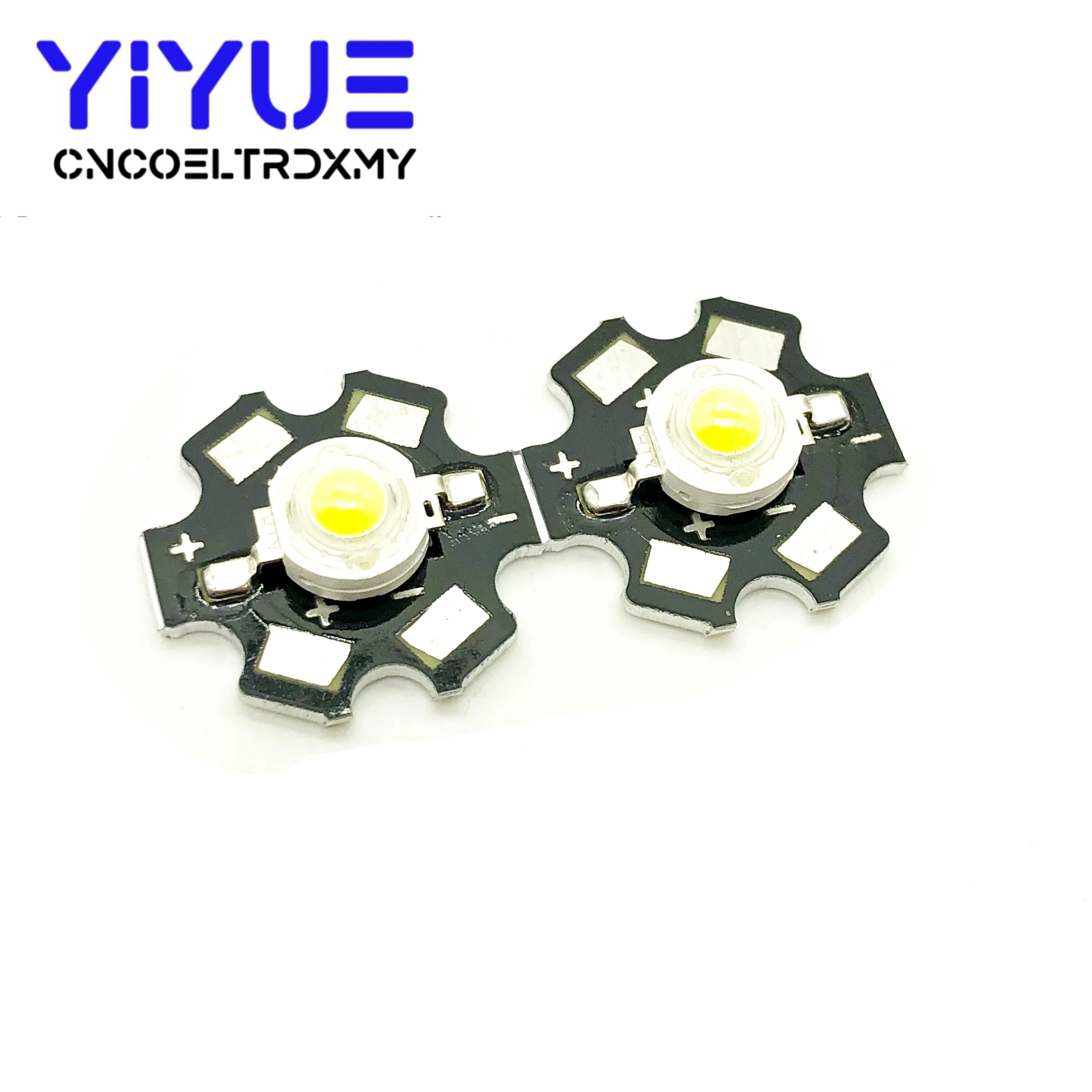 

2pcs 1W 3W 5W High Power LED Beads Full Spectrum Pure White With 20mm Black Star PCB Heat sink Aluminum Substrate DIY lights