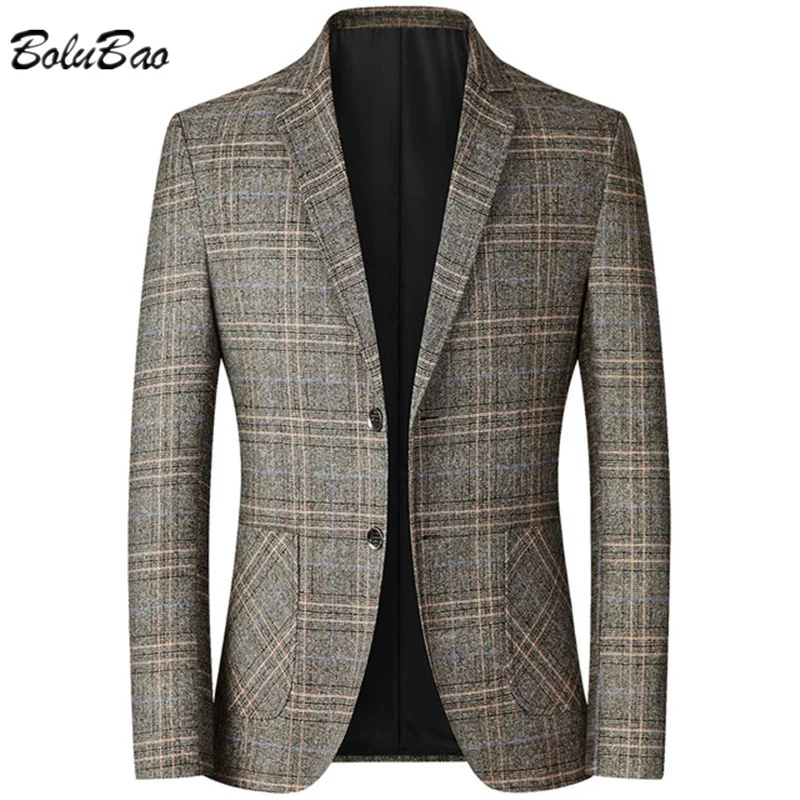 BOLUBAO 2021 Spring Autumn Men’s Blazers British Printed Wedding Business Casual Suits Male Formal Blazers