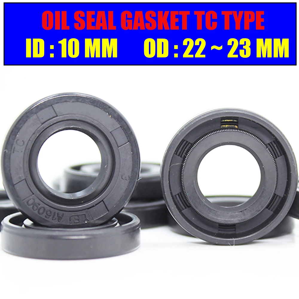 

ID10MM Oil Seal Gasket TC 10*22/23/24/25/28/30/32/35*5*6*7*8*10 mm 10Pcs NBR Skeleton Seals Nitrile Cover Double Lip With Garter