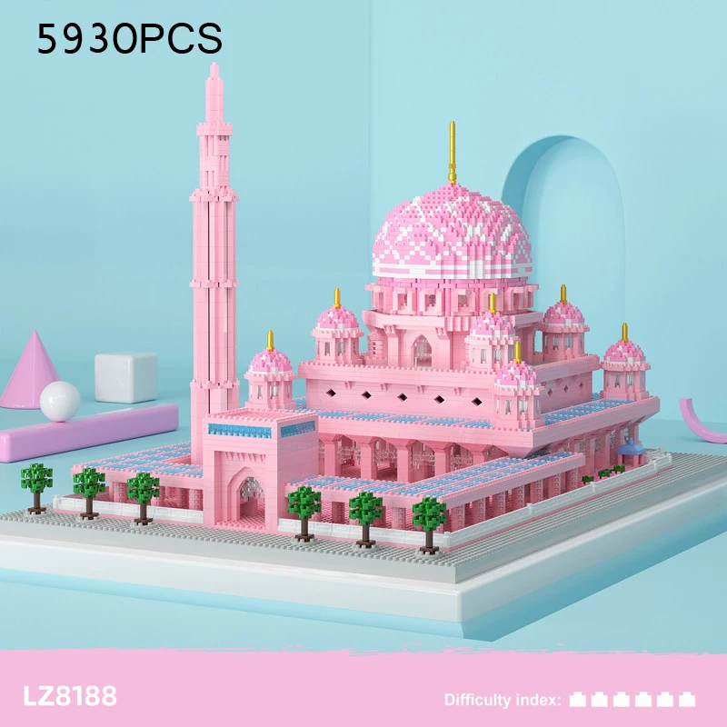 Kreatywna Malezja Putrajaya Różowa Minnesota Putra Klocki konstrukcyjne Micro Diamond Block Światowej sławy Architektura Model Nanobrick Toys