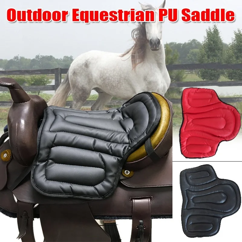 Outdoor Equestrian PU Saddle Pad Breathable Seat Cushion Horse Riding Padded