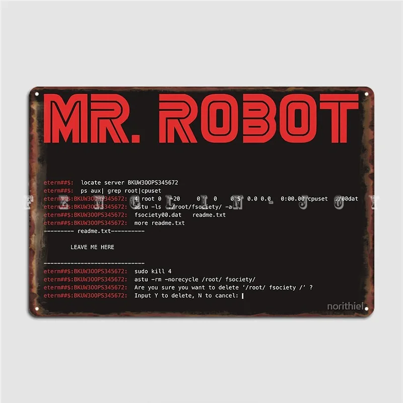 

Mr Robot fсоциаби00.dat металлический знак кинотеатр кухня клуб бар ретро постер жестяной знак постер