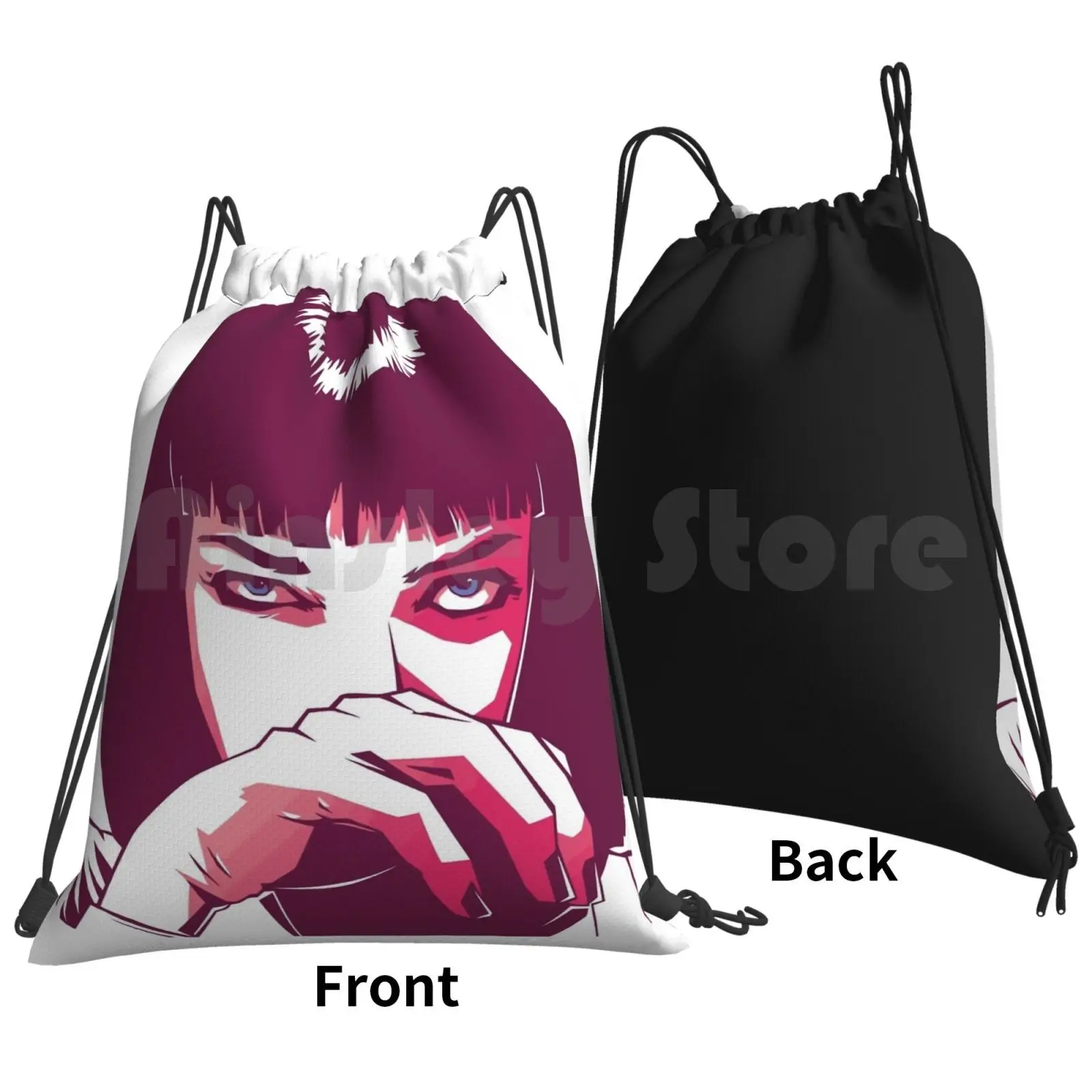 Mia Wallace Backpack Drawstring Bags Gym Bag Waterproof Movie Cool