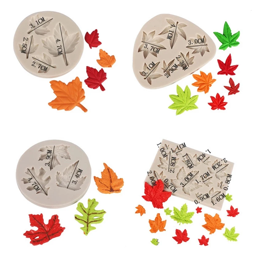 Silicone Mold Maple Leaves Shapes Fondant Cake Chocolate Candy Jello  Decorating Tools