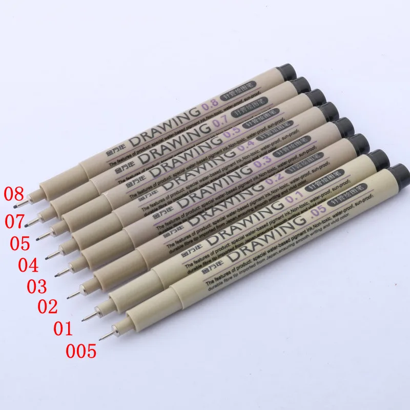 

8pc Micron Pen Needle pen hand drawing Art Marker Fineliner pen Micron Drawing Pen waterproof Stationery Office Supplies