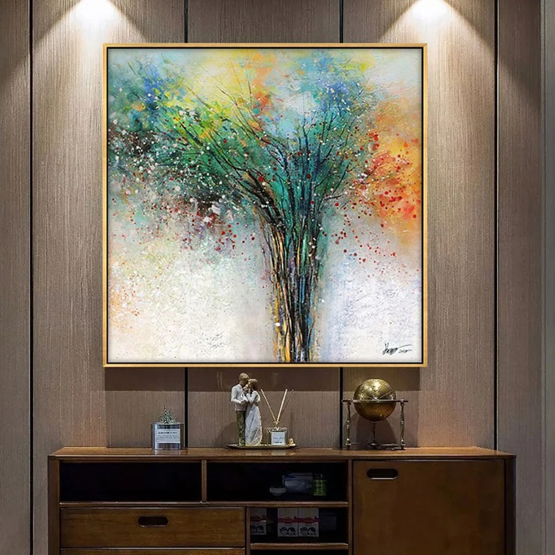 Diamond Embroidery Mosaic Painting Cross Stitch Full Round Drill Anime Cartoon Abstract Oil Painting Color Tree DIY 5D Decoratio