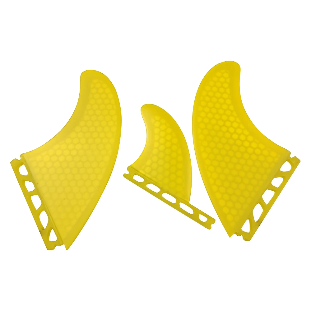 2021 New Style SurfBoard Single Tabs T1 Yellow Color Fiberglass Honeycomb Fins Surfboard Fin Free Shipping