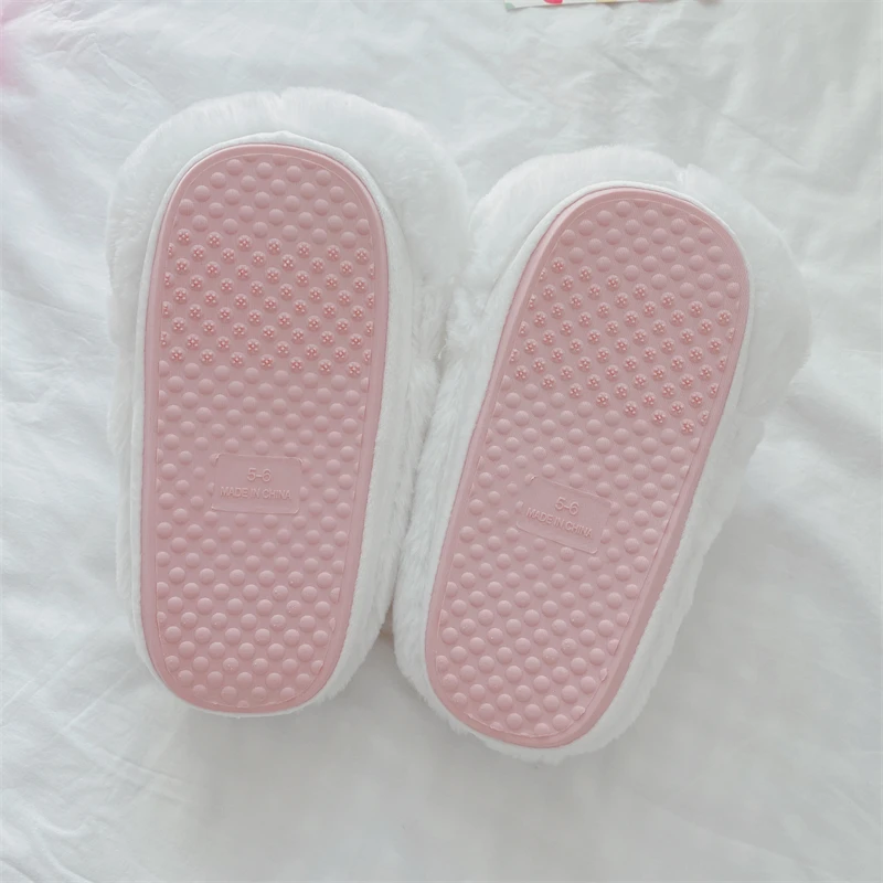 Cartoon Home Cotton Shoes Warm Winter Indoor Slippers Women Girl Couples Soft and thick sole Non-slip Rabbit Bear Pig Pink White