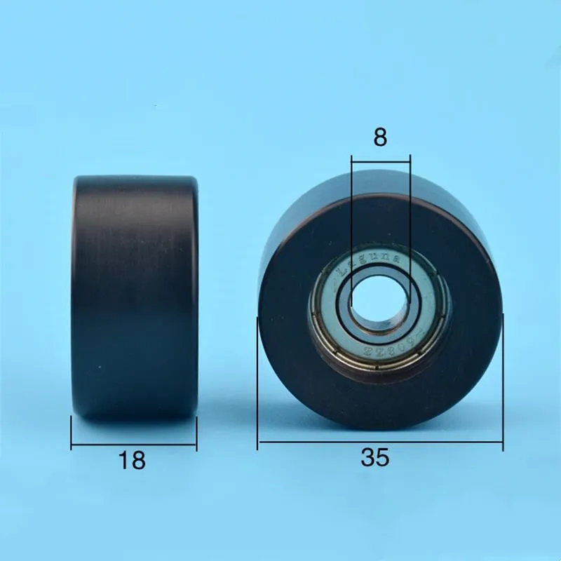 10pcs/50pcs Flat Roller 8*35*18mm 608ZZ 608 Bearing POM Plastic Coated Pulley Guide Wheel Low Noise Roller 8x35x18mm