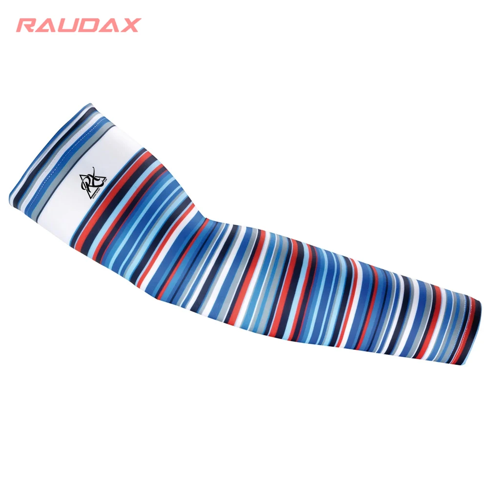 2021 Rainbow Bars UV Protection Cycling Arm sleeve Color Bar Breathable Bicycle Running Racing MTB Bike Sports Arm Warmers