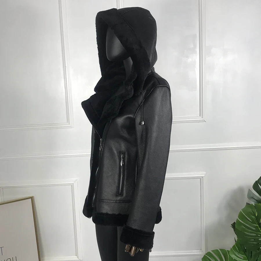 Echte Pelz jacke Frauen Echte Schaffell jacke Winter Bestseller Lederjacke Luxus Neuankömmling