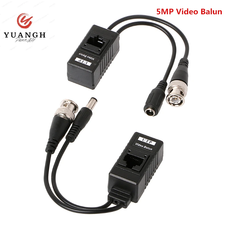 bnc para balun de video rj45 cctv passiva hd twisted pair transceptor bnc conector cat5 5e para camera ahd cvi tvi 5mp 01