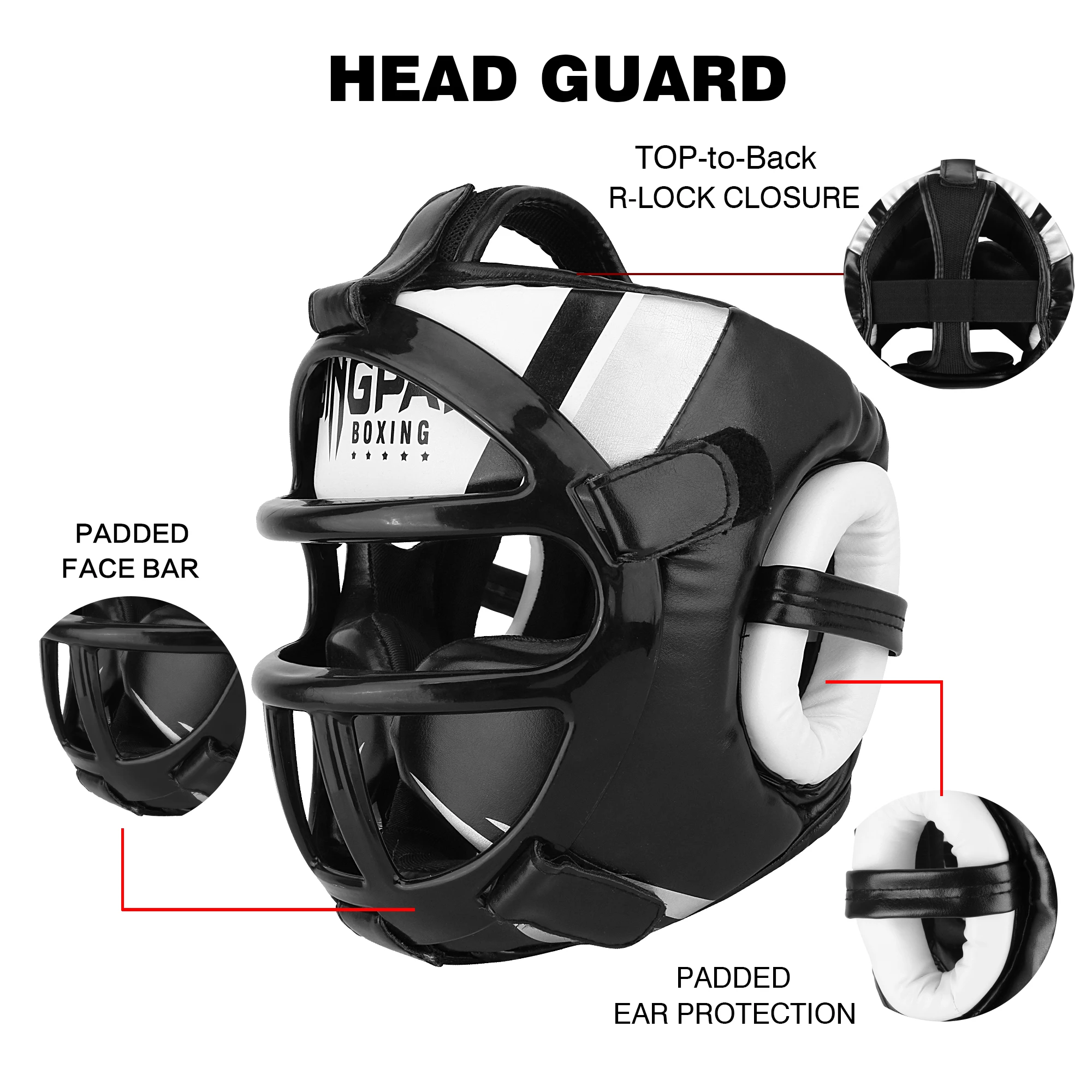 Full-Covered High-grade PU Leather Boxing Helmet Adult Kids Professional Competition Helmet MMA Muay Thai Taekwondo Head Guard