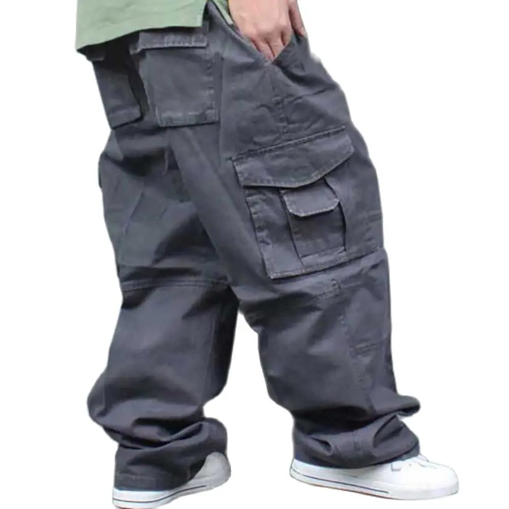 Wide Leg Hip Hop Pants Men Casual Cotton Harem Cargo Pants Loose baggy Trousers Streetwear Plus Size Joggers Men Clothing