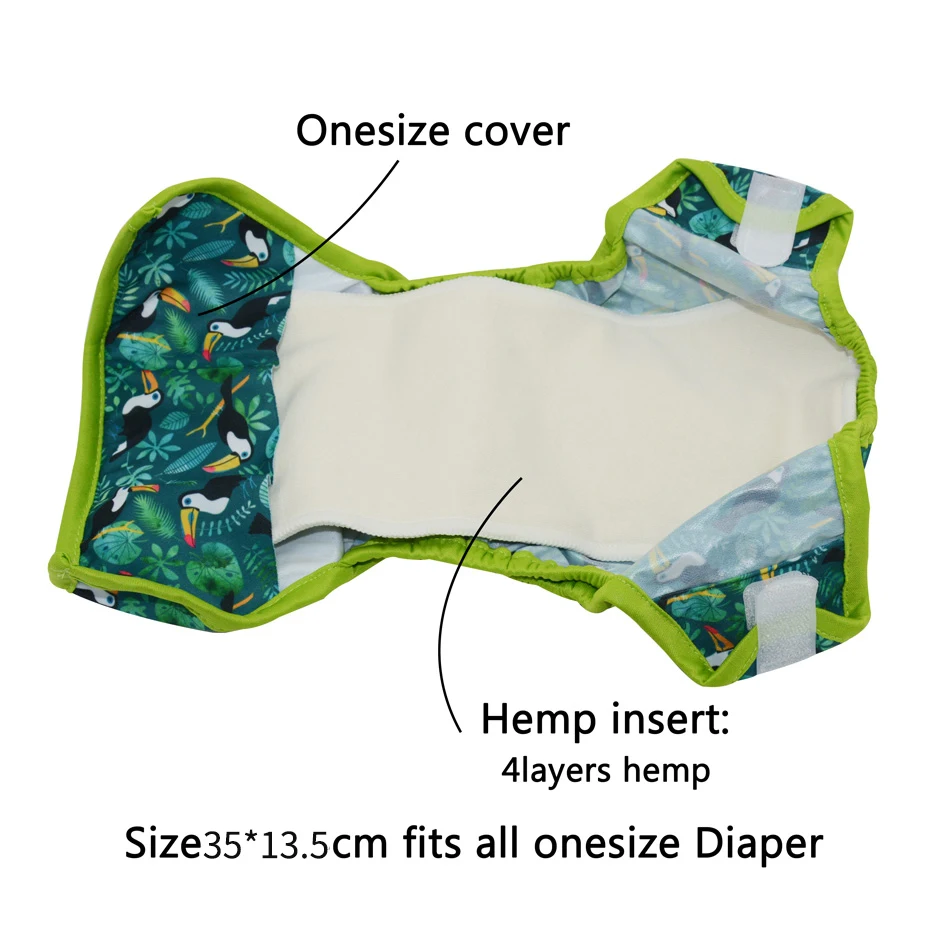 WizInfant  5 /10pcs 3layers Hemp Cotton Diaper Insert, Nappy pad, Booster for Onesize Cloth Diaper Pocket Diaper 36x14cm