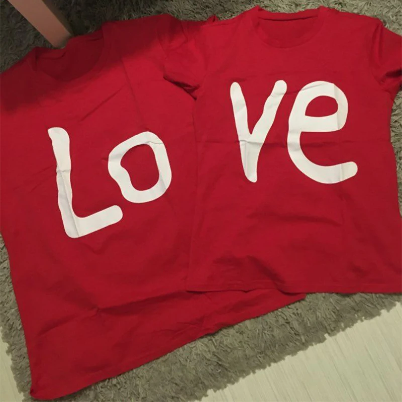 2024 New Hot Sale Lovers Summer Funny Shirt Woman Men Couple T Shirts Love Printing Cool Short Sleeve Couples Boyfriend Clothing