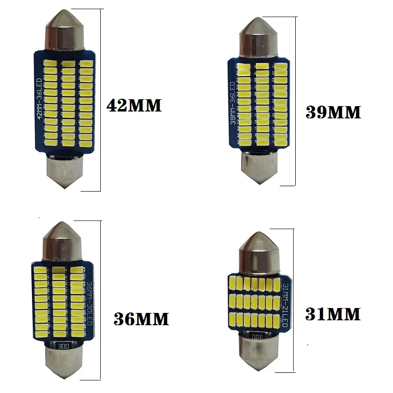 Festoon 31mm 36mm 39mm 42mm C5W C10W Led Bulb 21 30 36Smd 3014 Canbus No Error Auto Interior Doom Lamp Car Styling Reading Light