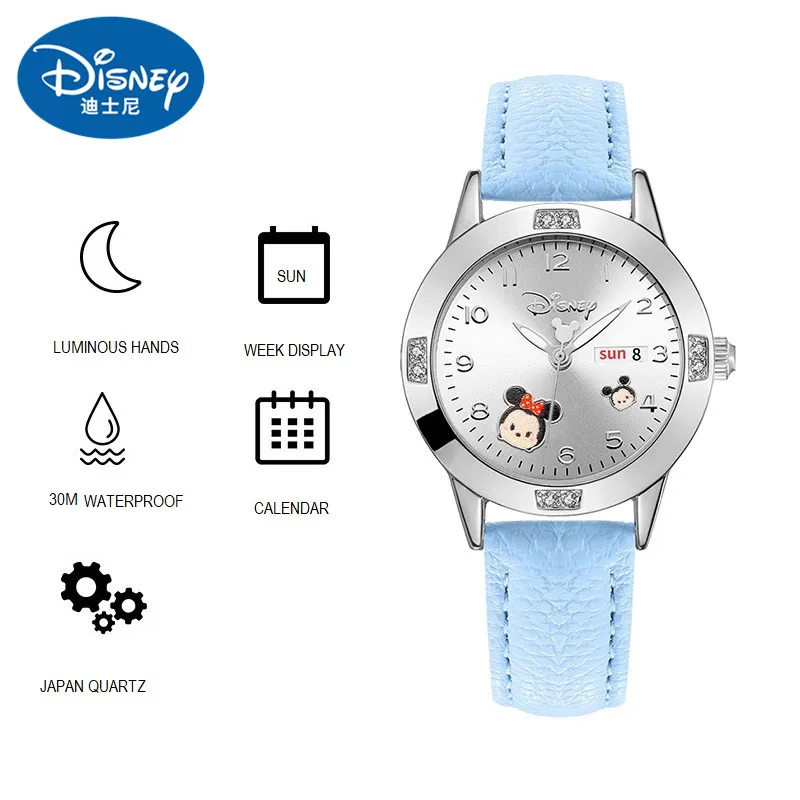 

Disney MINNIE DAISY Duck WINNIE POOH PLUTO ELSA STITCH Children Girl Wristwatch Student Watches Calendar Luminous Quartz Clocks