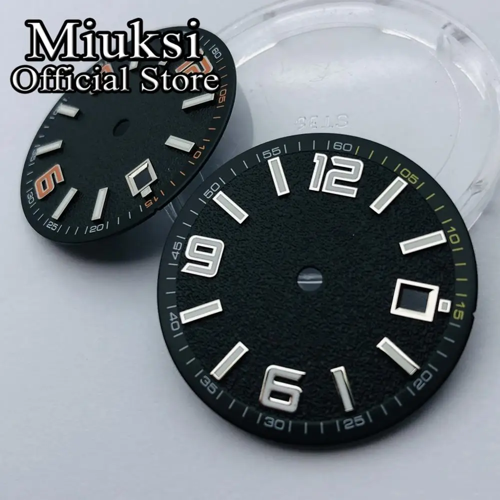 Miuksi 31.5mm black bule green sterile dial luminous fit ETA2836 2824 Mingzhu DG2813 3804 Miyota 8215 821A Seagull 1612 movement