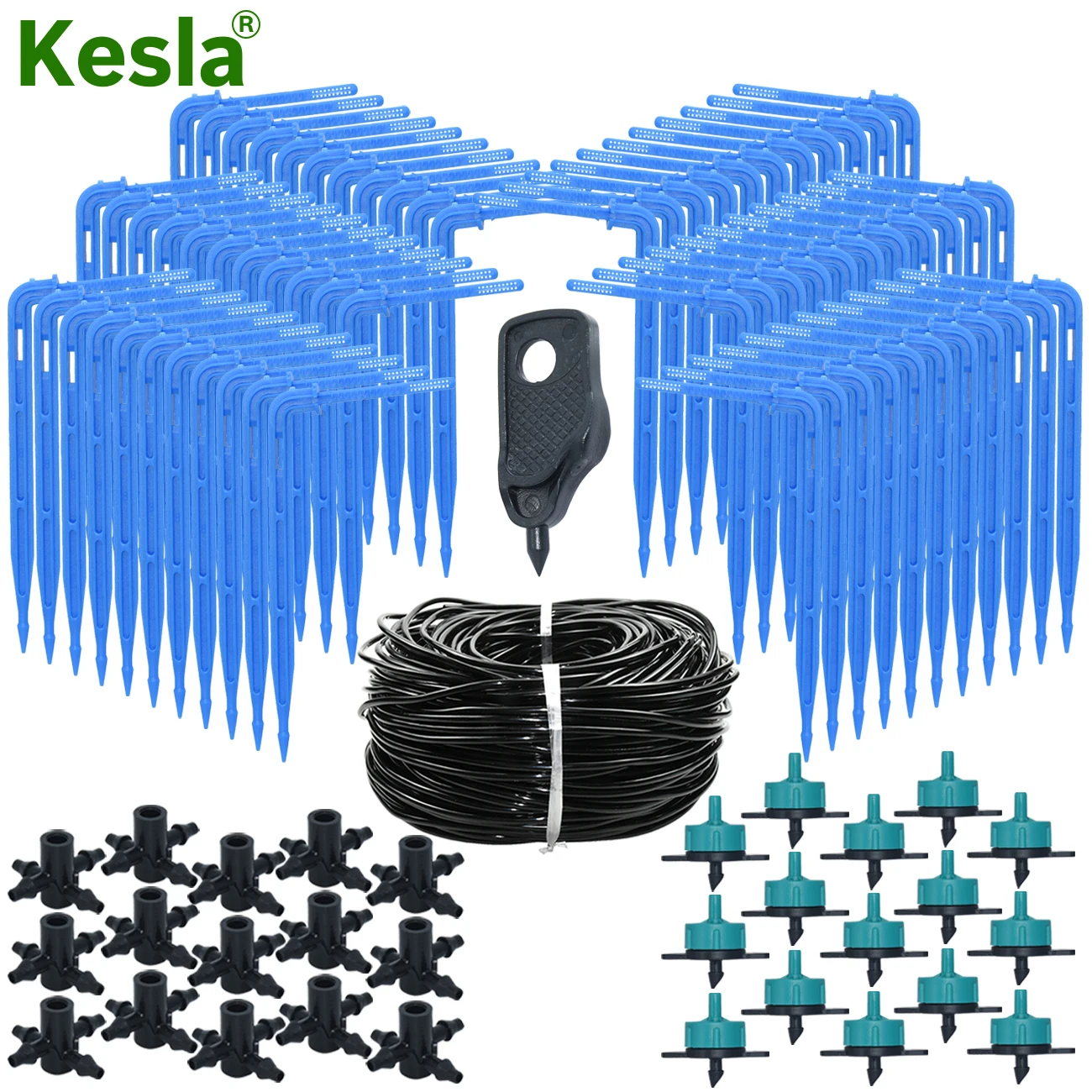 

KESLA 30M 3/5MM 1/8'' Hose Garden Drip Arrow Watering Kits 2L/4L/8L 4-Way Connector Drip Irrigation System for Greenhouse Yard