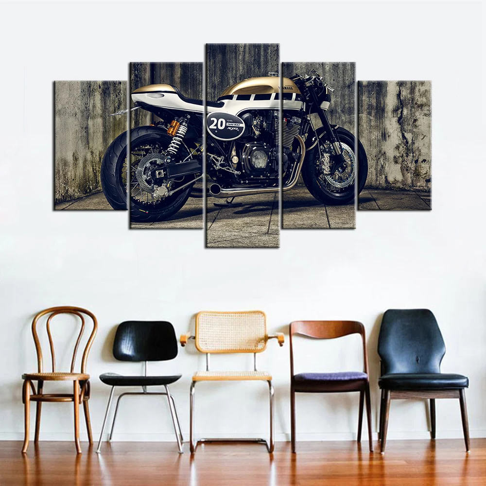 XJR 1300 Cafe Racer Super Motorcycle 5 Piece Canvas Paintings Modern Poster Wall Art Picture For Home Decor Ready to hang