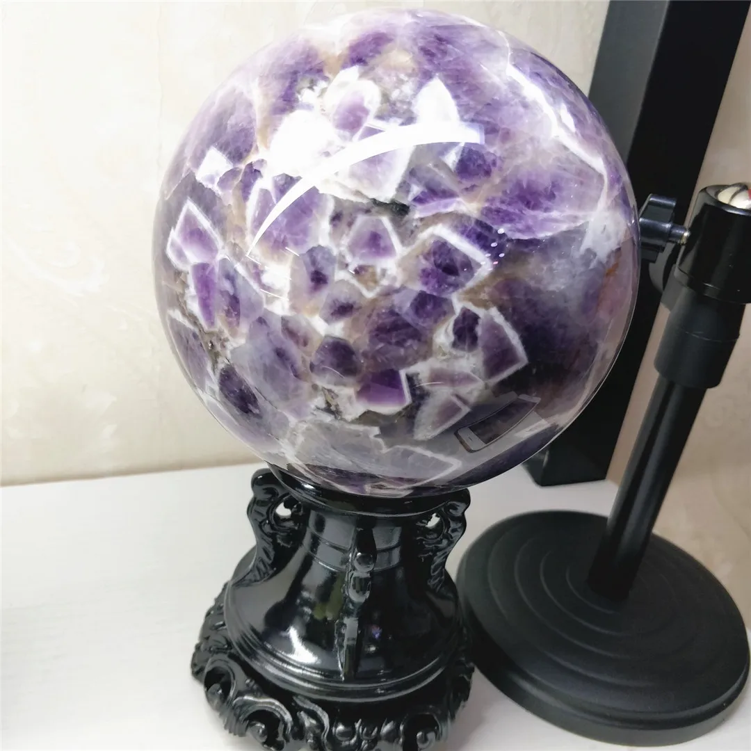 

Real Natural Dream Amethyst Ball Sphere Quartz Reiki Healing Decorative Stone Crystal Living Room Furnish And Decor Accessories