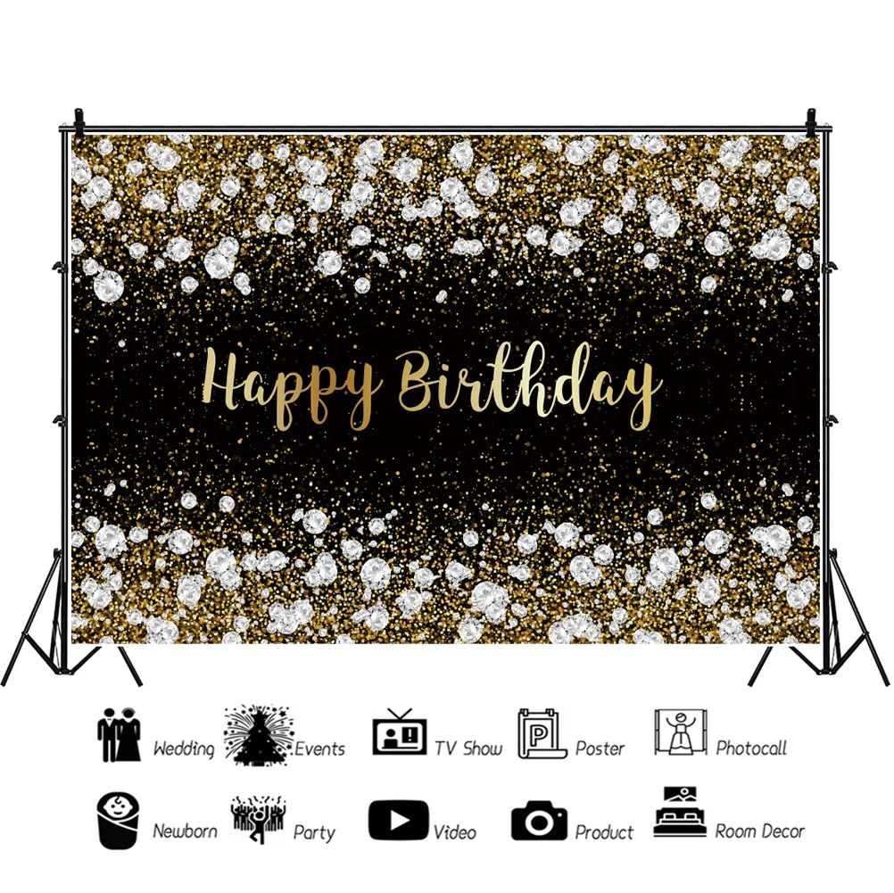 خلفية عيد ميلاد من Laeacco ماسية ذهبية منقط من البولكا اللامع صورة مخصصة للتصوير الفوتوغرافي خلفية للتصوير بالاستوديو