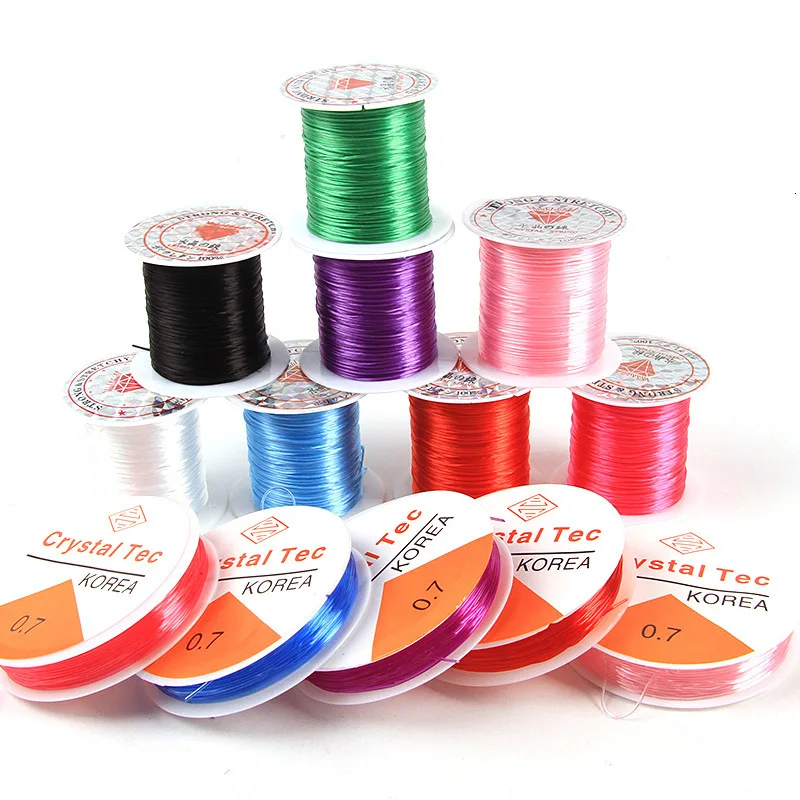 

0.8mm10m/Roll Wire Long Rosary Beads Elastic Line DIY Beaded Core-Spun Elastic Thread Line Tools Beading Cord