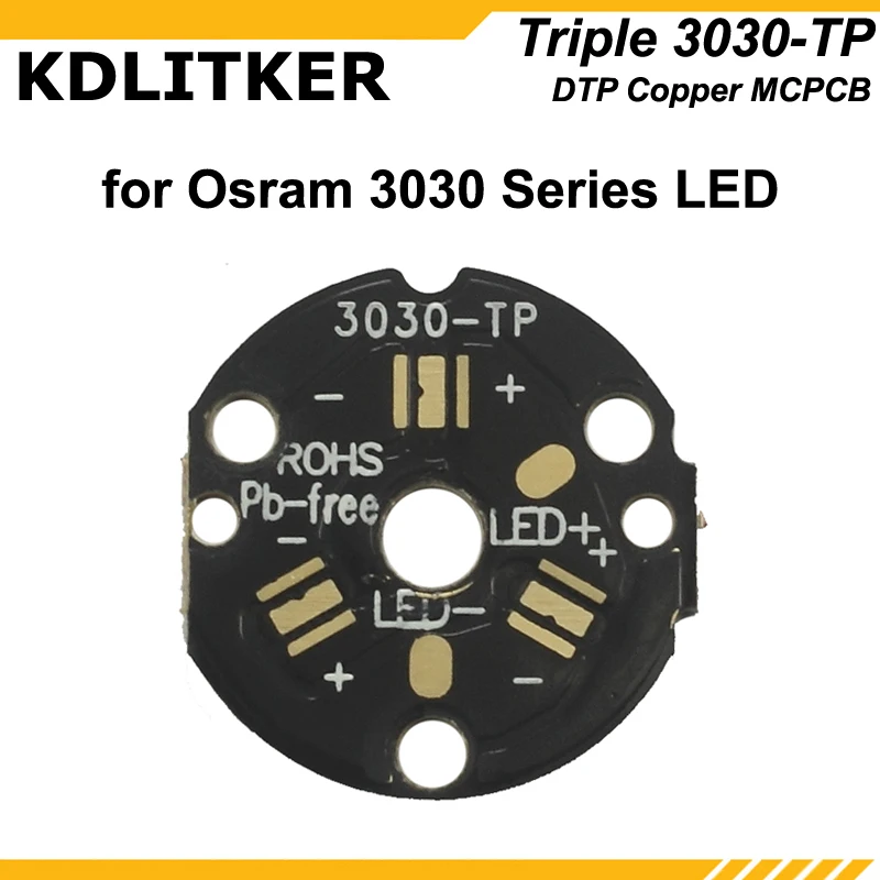 KDLITKER 3030-TP Triple DTP Kupfer MCPCB für Osr 3030 Serie LEDs (2 PCS)