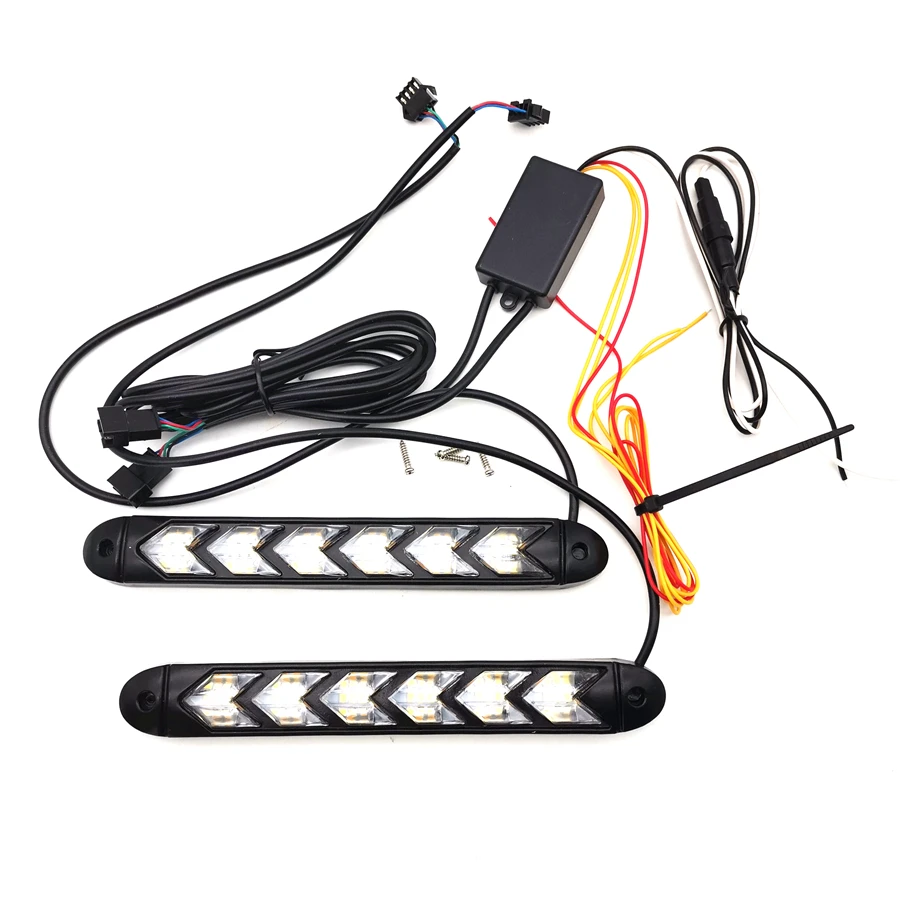 

Switchback Flowing Car LED DRL Knight Turn Signal Brake Strip white / yellow