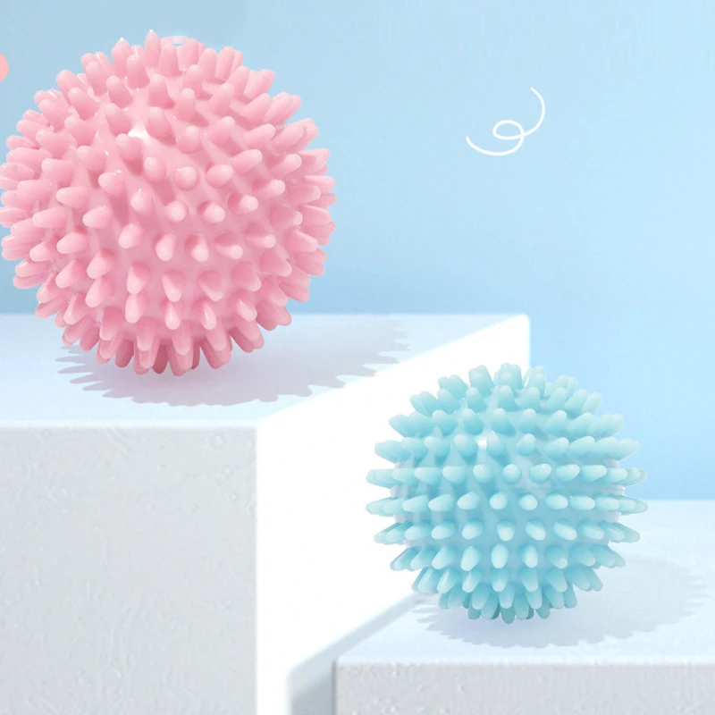 TPR 6.5CM Diameter Hollow Soft Spike Ball Hand Strength Recovery Exercise Massage Ball Yoga Fitness Spiky Massager Trigger Point